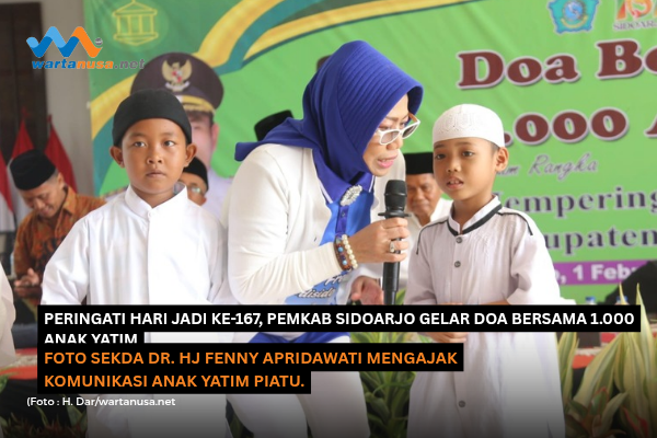 Peringati Hari Jadi ke-167, Pemkab Sidoarjo Gelar Doa Bersama 1.000 Anak Yatim